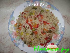 Рис гарнирный по-гречески Рис гарнирный по-гречески
