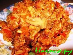 Овощное рагу с рубленным мясом