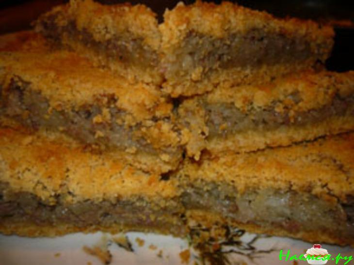 Пирог нежный с мясом и картофелем Пирог нежный с мясом и картофелем