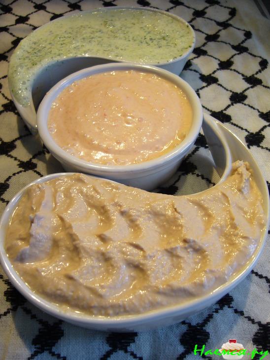 Дипы-соусы летние на основе твороженного сыра