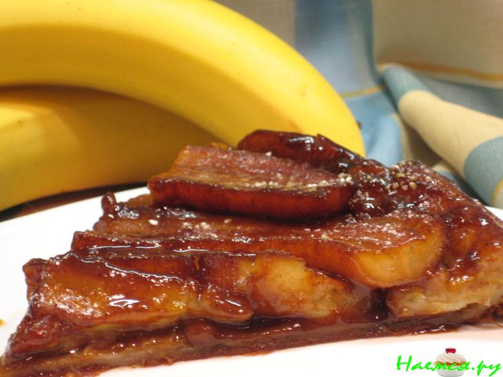 Пирог-перевертыш с бананами в карамели