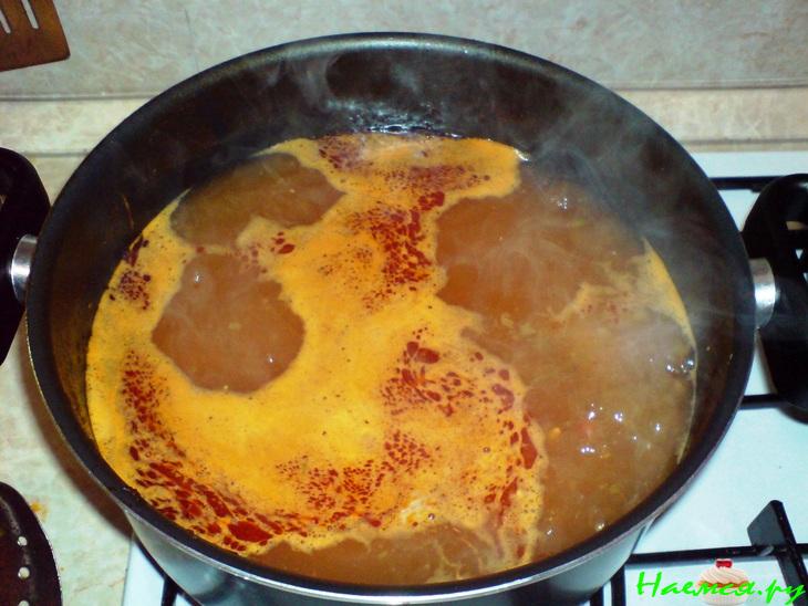 Похлебка ярославская с блинчиками по-волховски