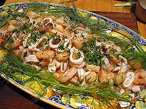 Итальянский салат из морепродуктов