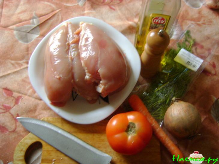 Рис с тушеной курочкой