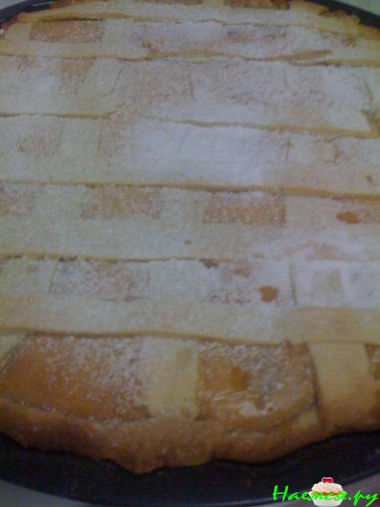 Песочный пирог с творожно-апельсновый начинкой