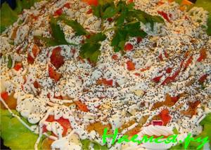 Салат из куриного филе с мандаринами 