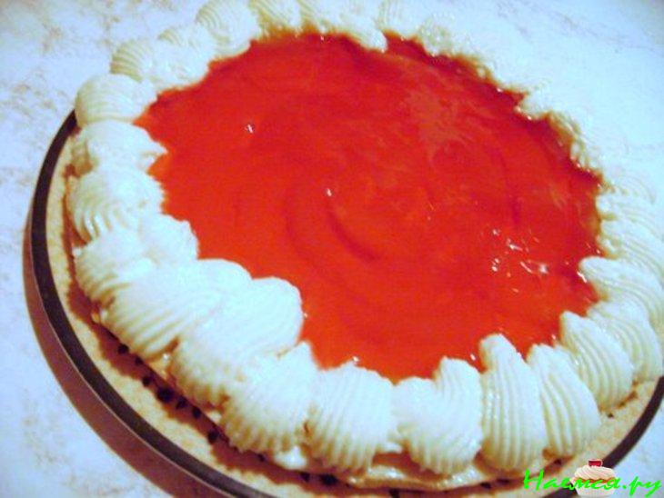 Торт "Юля" с персиком, грушей и физалисом Торт "Юля" с персиком, грушей и физалисом