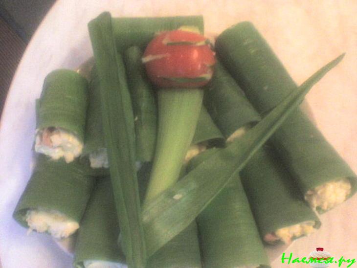 Роллики с еврейским салатом и ветчиной Роллики с еврейским салатом и ветчиной