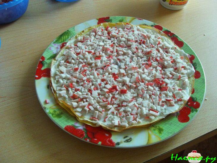 Блинный слоеный торт