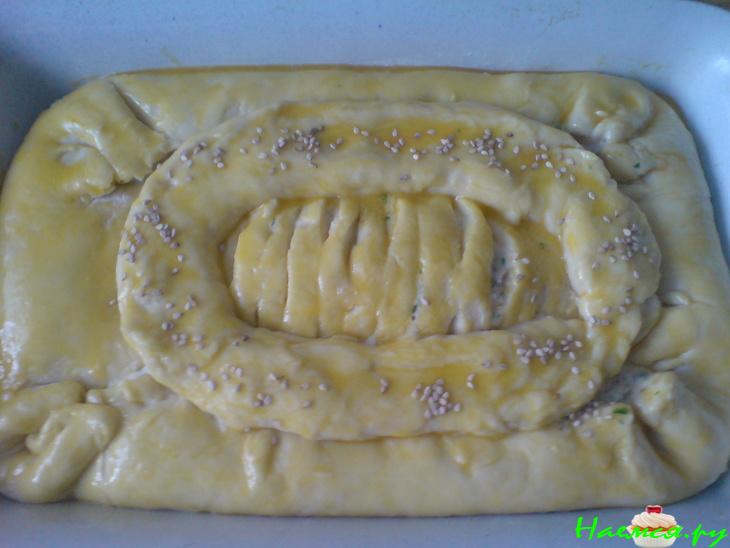 Пирог с грибами&nbsp; и беконом (вариант)