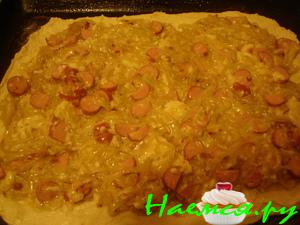 Луковый пирог на пивном тесте