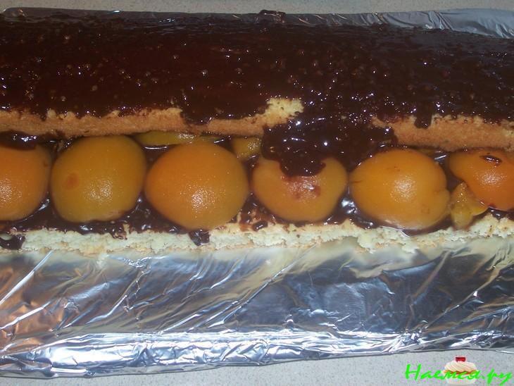 Шоколадный рулет с фруктовым кремом