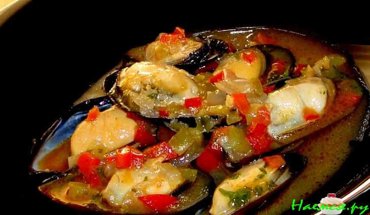 Мидии в соусе