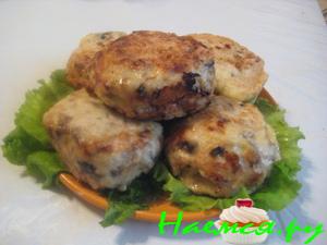 Куриные котлеты с грибами в кляре