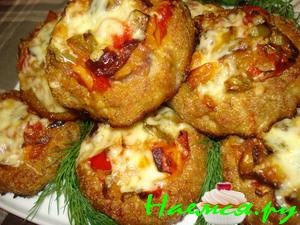 Корзиночки из фарша с овощами Корзиночки из фарша с овощами