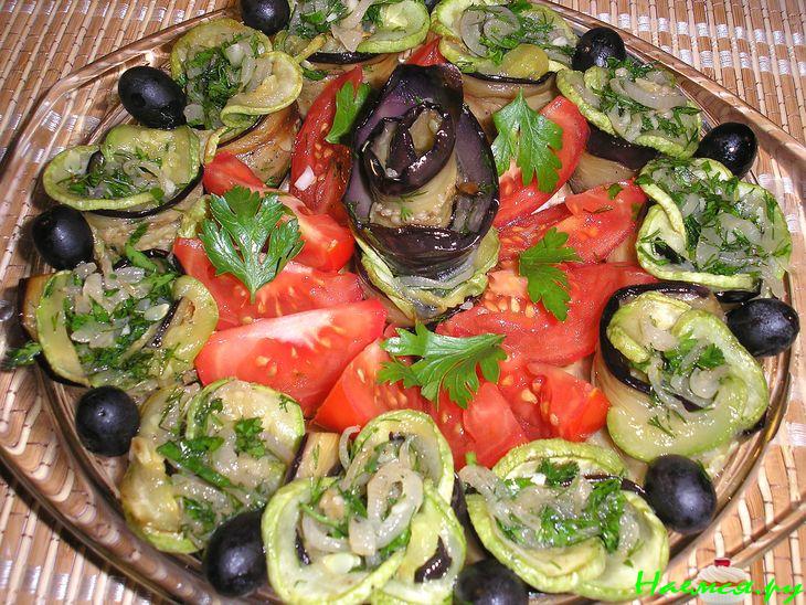 Закуска из баклажана и кабачка