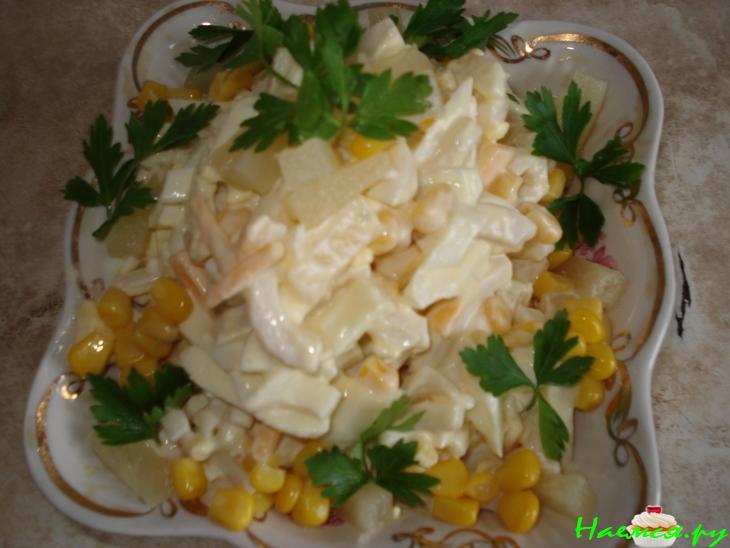 Кальмары с ананасом