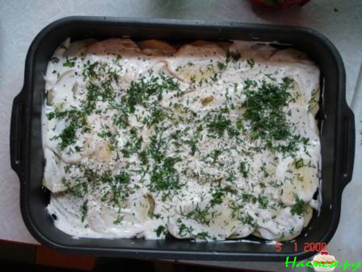 Рыба с картошкой и майонезом