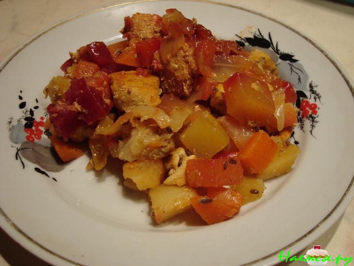 Овощное рагу с мясом (телятина)