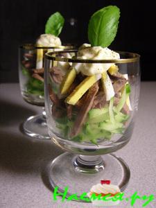 Салат из сердца с огурцом Салат из сердца с огурцом