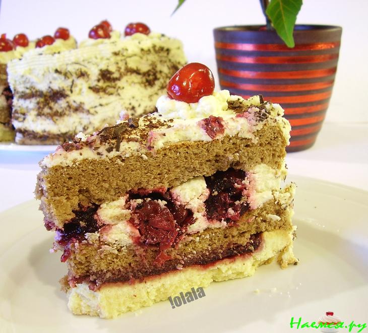 Торт "Чёрный лес" (песочно-бисквитный)