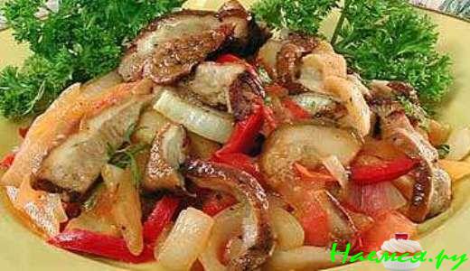 В микроволновке - Грибы, тушенные с овощами В микроволновке - Грибы, тушенные с овощами