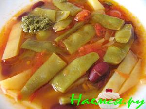 Суп из овощей с песто