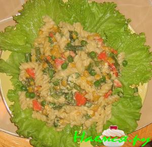 Макароны с овощами