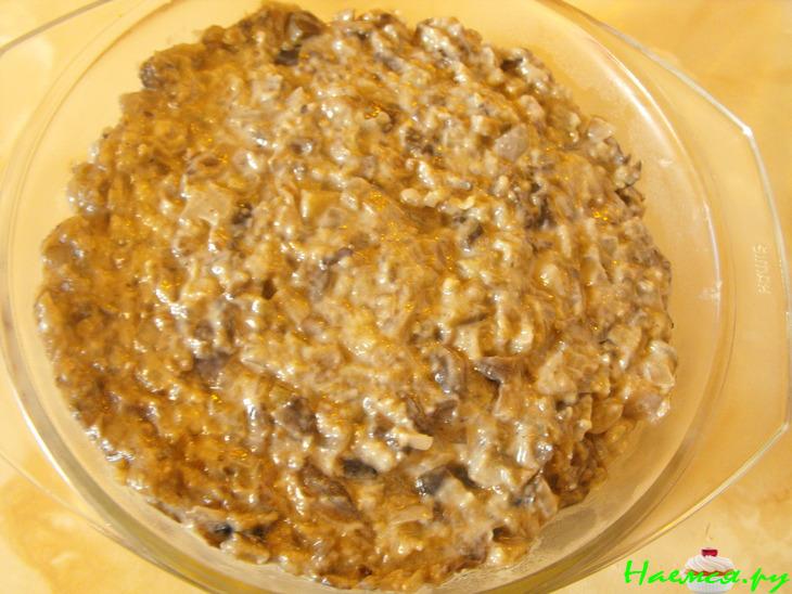 Жюльен из баклажанов с грибами