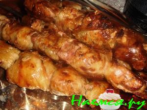 Шашлык из печени в сетке+ закусочные шампиньоны