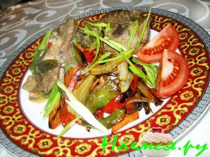 Баранья шейка с овощами