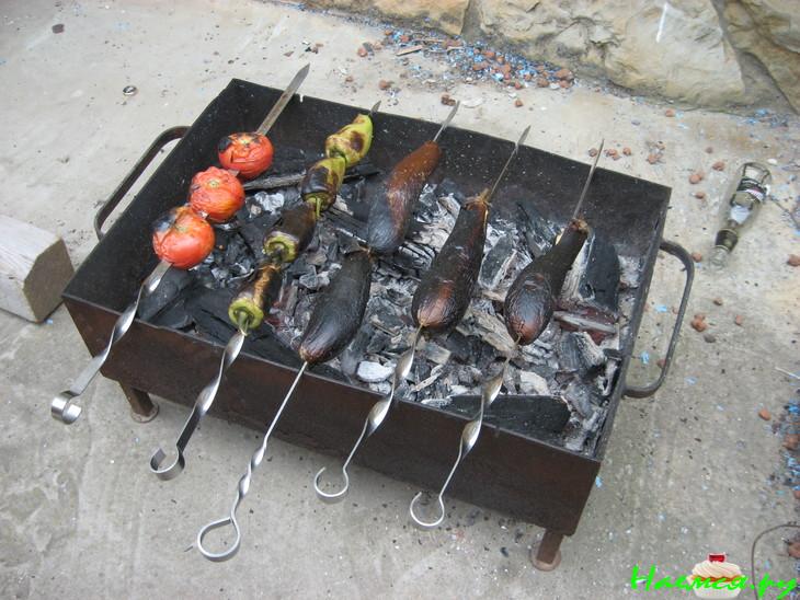 Овощи на гриле к шашлыку