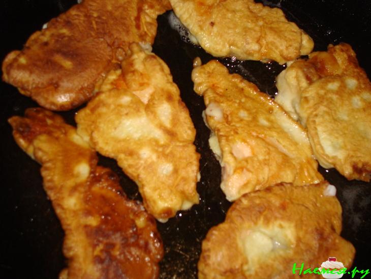 Кусочки семги в кляре
