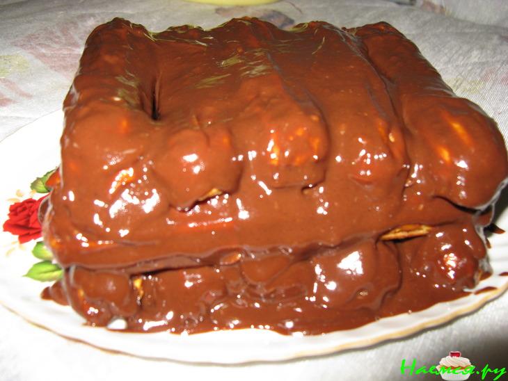 Торт 'Дамские пальчики' с заварным шоколадным кремом Торт 'Дамские пальчики' с заварным шоколадным кремом