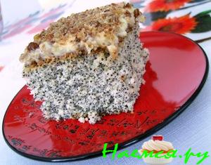 Маковый пирог с кремом