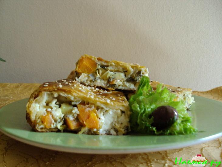 Пирог 'Весенний' с кабачками и сыром Пирог 'Весенний' с кабачками и сыром