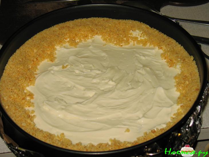 Чизкейк с абрикосами и шоколадно-абрикосовым ганашем