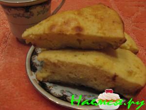 Бисквитно-творожный пирог с бананом 