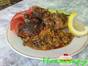 Барашек запеченный с булгуром