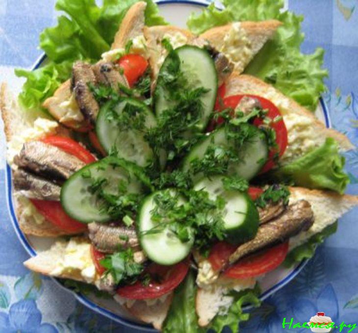 Торт бутербродный &laquo;Шпротный&raquo;