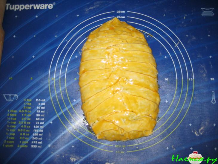 Рыбный пирог из слоеного теста с горбушей Рыбный пирог из слоеного теста с горбушей