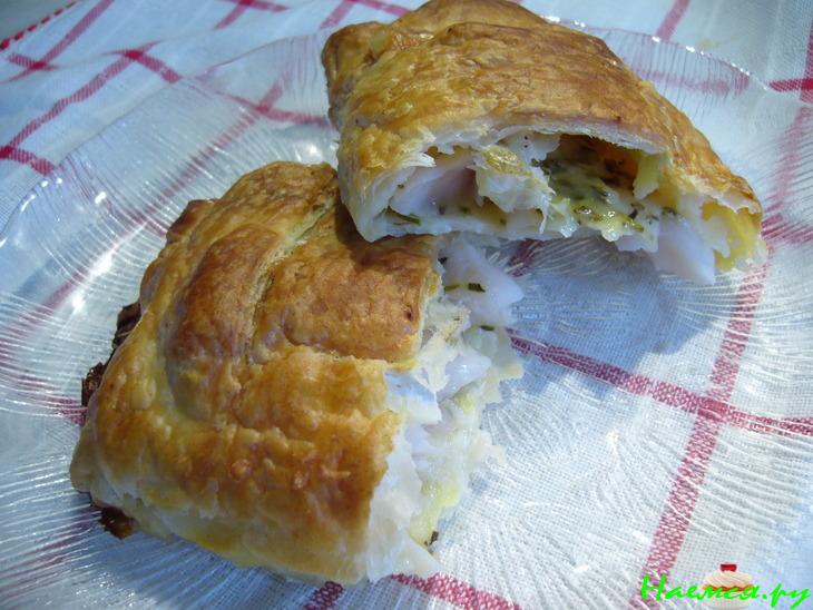 Филе пангасиуса с сыром бри, запеченное в слоеном тесте Филе пангасиуса с сыром бри, запеченное в слоеном тесте