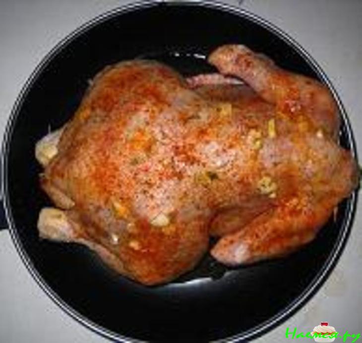 Курица, фаршированная рисом и грибами