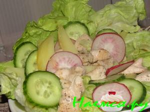 Тёплый куриный салат