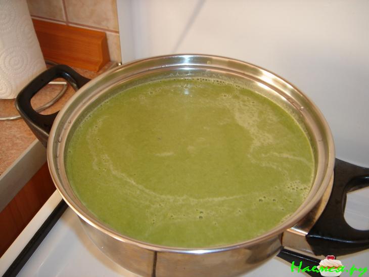 Суп-крем из шпината с зеленой фасолью