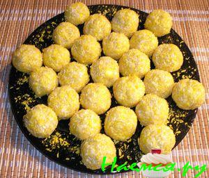 Золотые шарики из кукурузных палочек со сгущенкой и медом