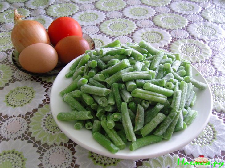 Стручковая фасоль с яйцом