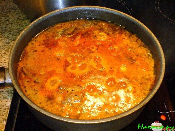 Суп из бычьего хвоста, с томатом, не осветлённый Суп из бычьего хвоста, с томатом, не осветлённый