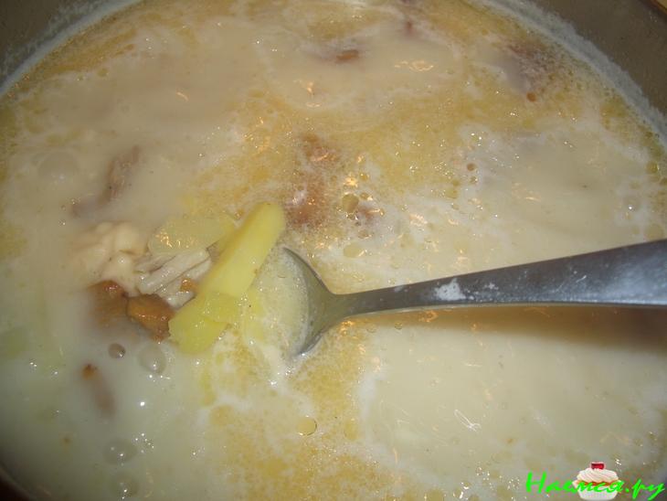 Сырный суп с грибами Сырный суп с грибами