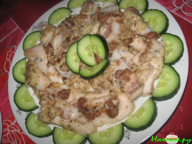 Морской язык в кляре из грецких орешков